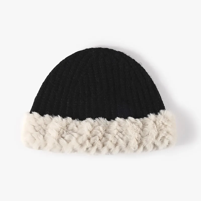 Fuzzy Hem Knit Hat - Image 5