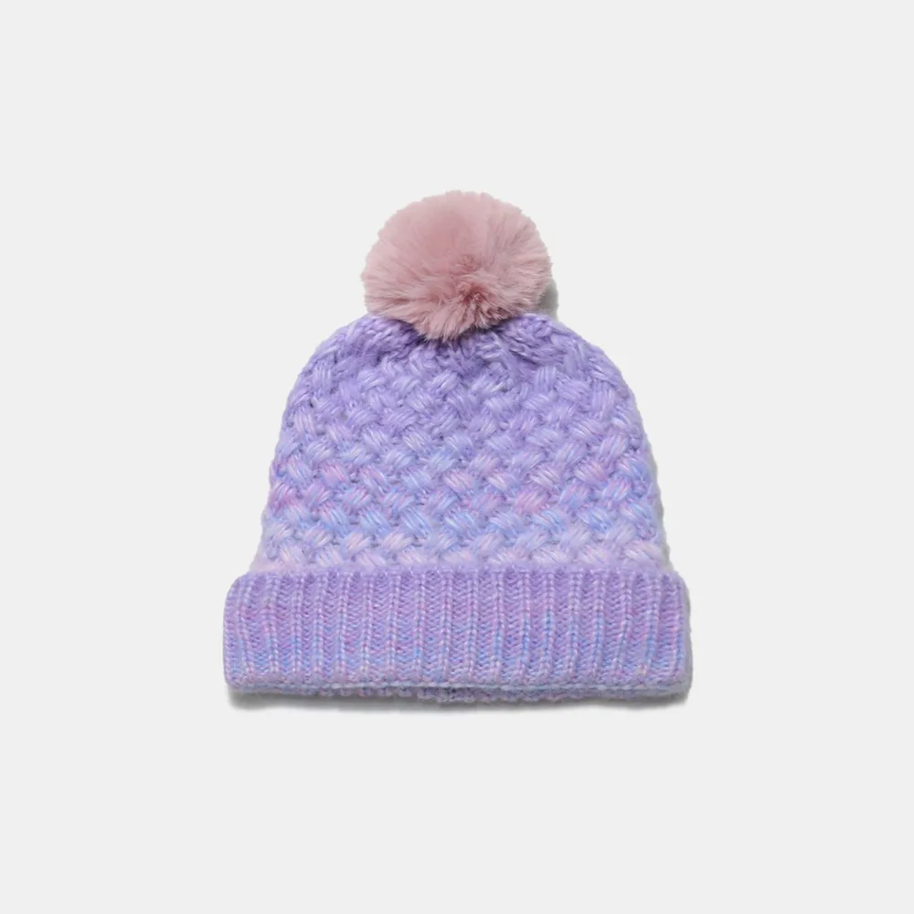 Gradient Knit Hat with Pompom - Image 15