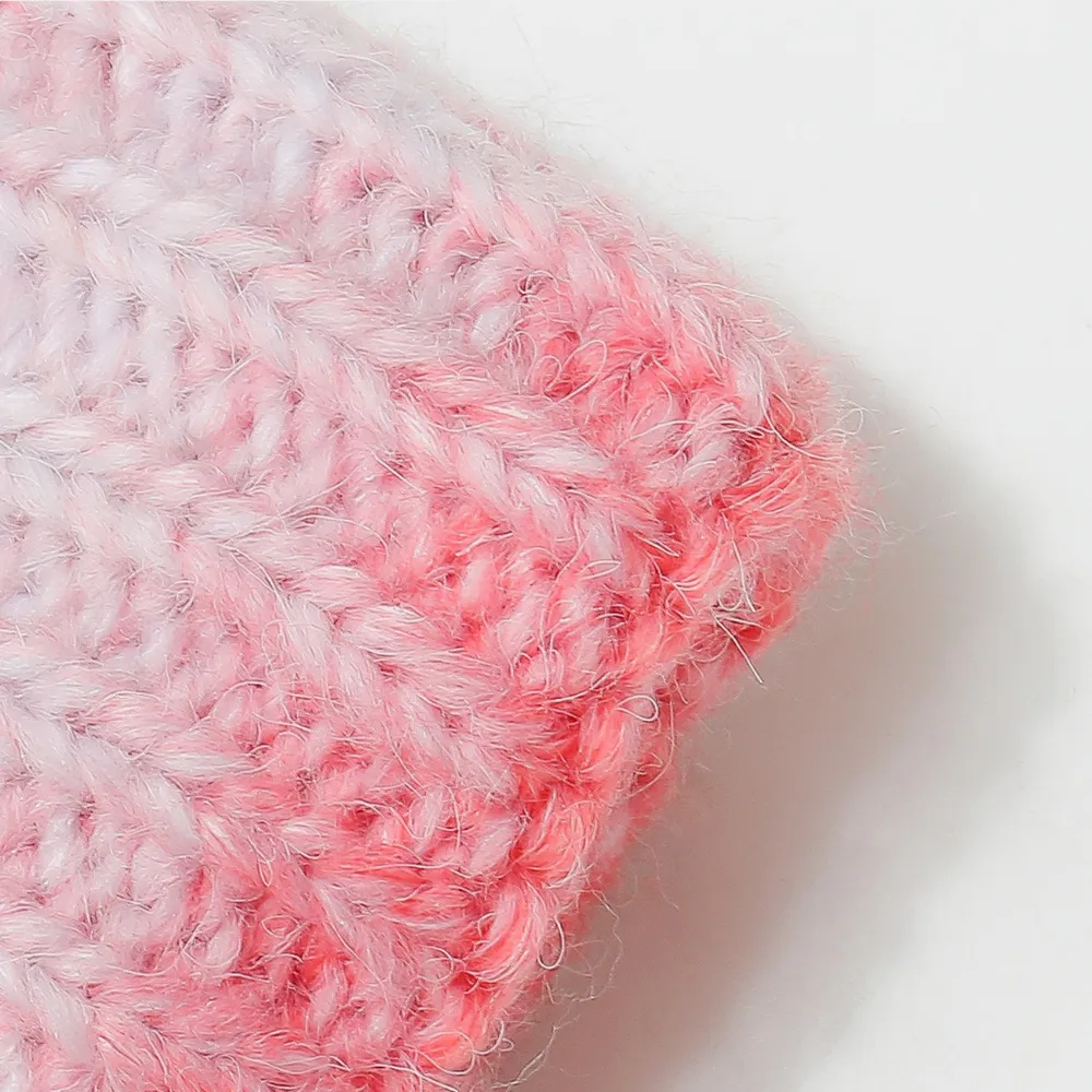 Gradient Knit Hat with Pompom - Image 9