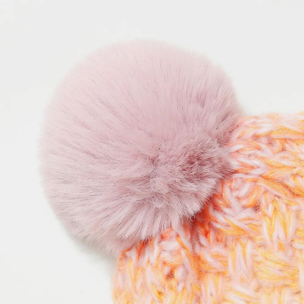 Gradient Knit Hat with Pompom - Image 3